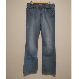 Levi's Signature Blue Light Wash Mid Rise Five Pocket Boot Cut Stretch Jeans 10L